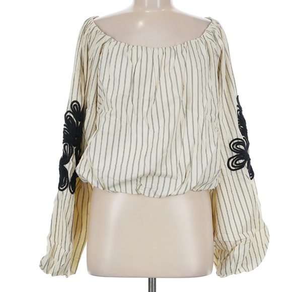 Anthropologie Off-the-Shoulder Bubble-Hem Top NEW Women’s Medium - Picture 2 of 5